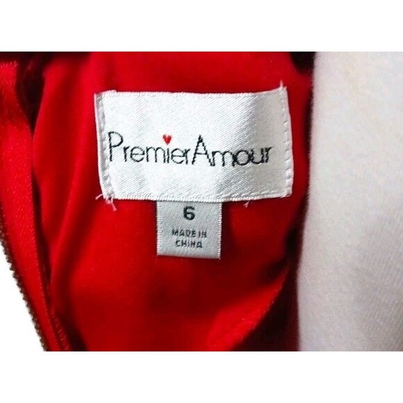 Premier Amour Y2K Sheath Bodycon Cutout Red Party Dress Women's Size 6 Christmas - Picture 6 of 7
